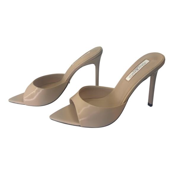 Tony Bianco Women's NWOB Malibu Creme Hi Shine Sandals Size 8 Cream Tan Heels - Picture 4 of 11